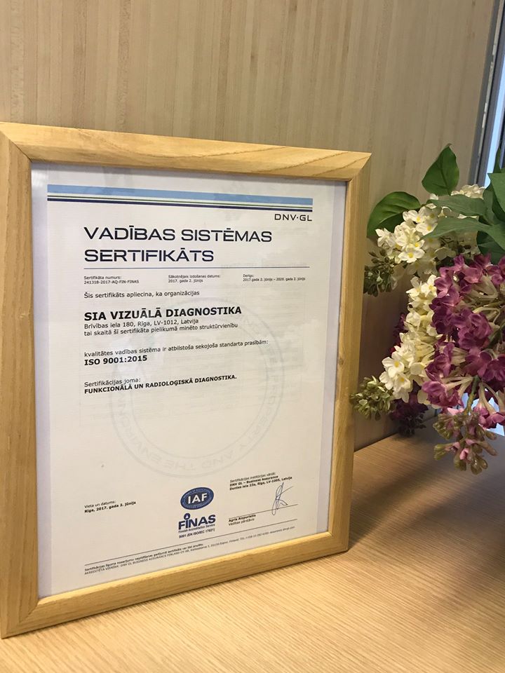 Vadības sistēmas sertifikāts