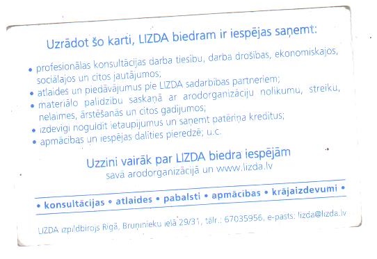 (LIZDA) biedra karte